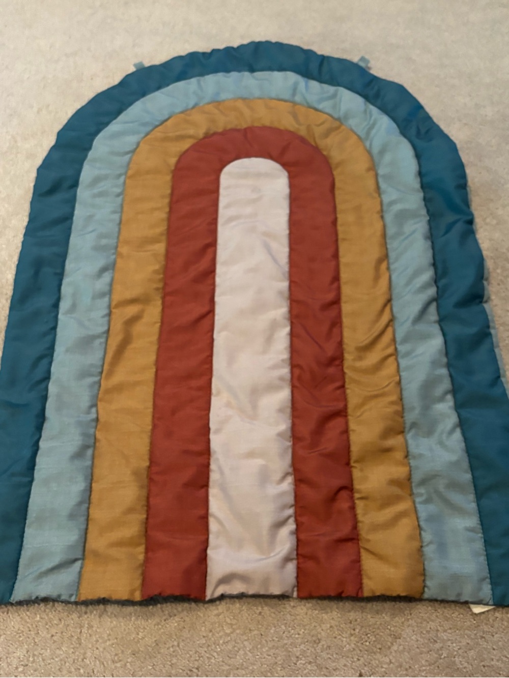 Itsy Ritsy Tummy Time Mat Neutral Rainbow Quilted Play Mat